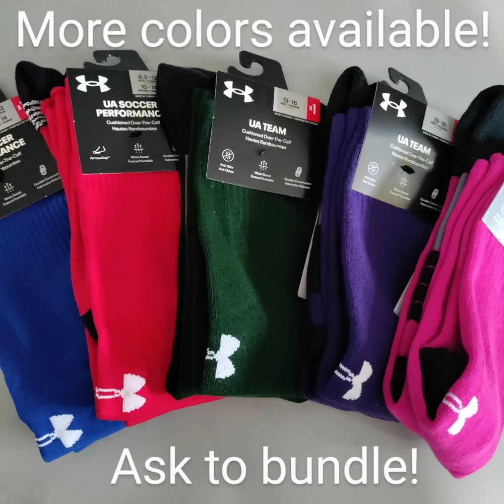 Under Armour OTC soccer Over the calf performance sport athletic sock blue Med - Picture 12 of 12